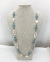 NICKEL FREE RESIN NECKLACE 14495 LT TURQUOISE