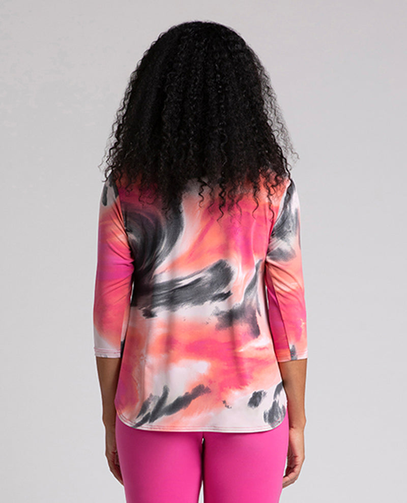 SYMPLI 22110RP-2 GO TO CLASSIC T RELAX 3/4 SLEEVE PRINT MARBLE PRINT