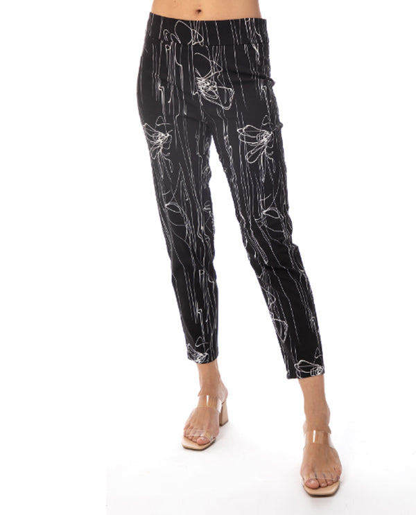 BALI 8357 BLACK PANT WITH WHITE SCRIBBLE