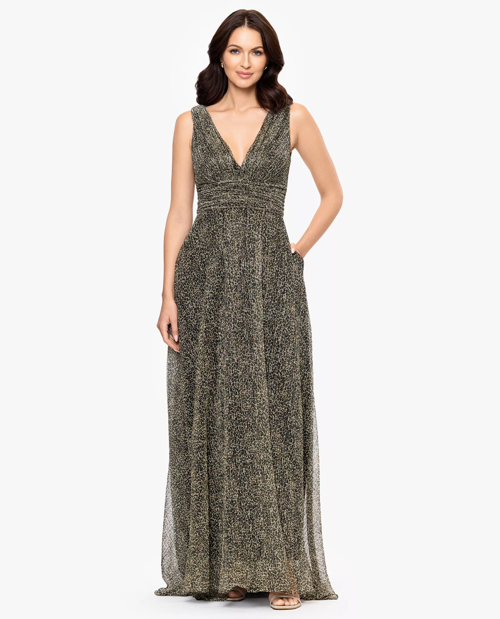 betsy adam metallic dress Mila Metallic Halter Dress