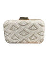L328-329 FRONT SIDE PEARL EVENING BAG white 