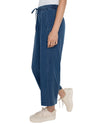 LIVERPOOL LM7968STT PULL ON WIDE LEG WITH TIE PANT INDIGO PINSTRIPE