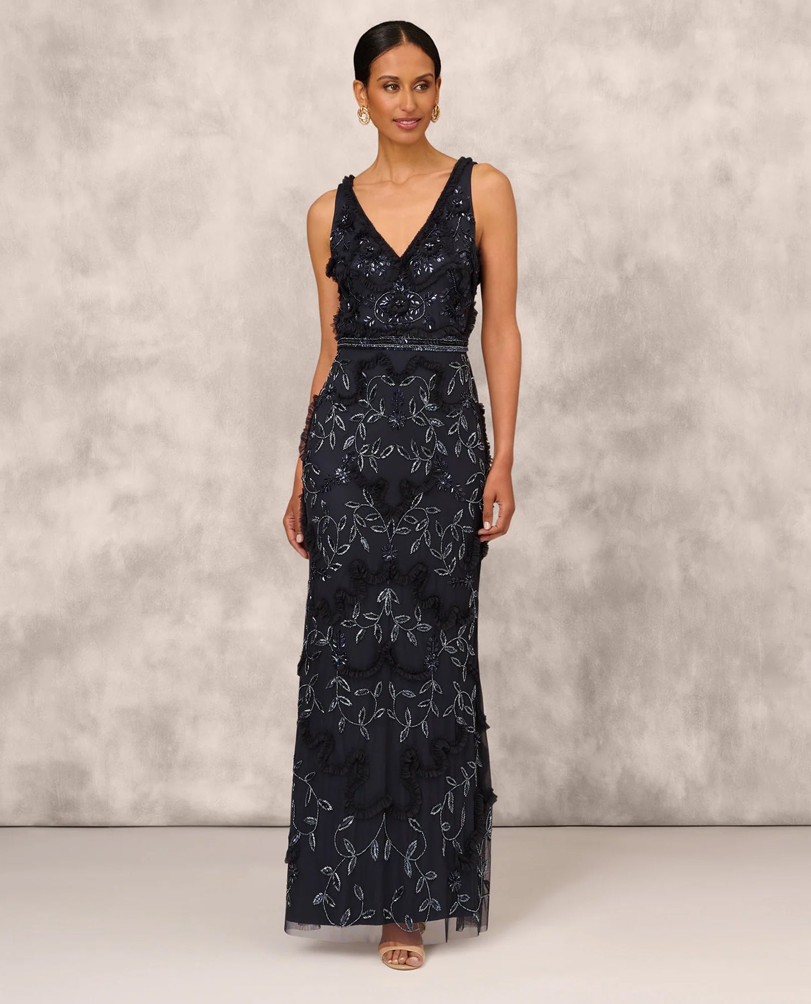 AIDAN MATTOX MD1E206348 SLEEVELESS BEADED GOWN