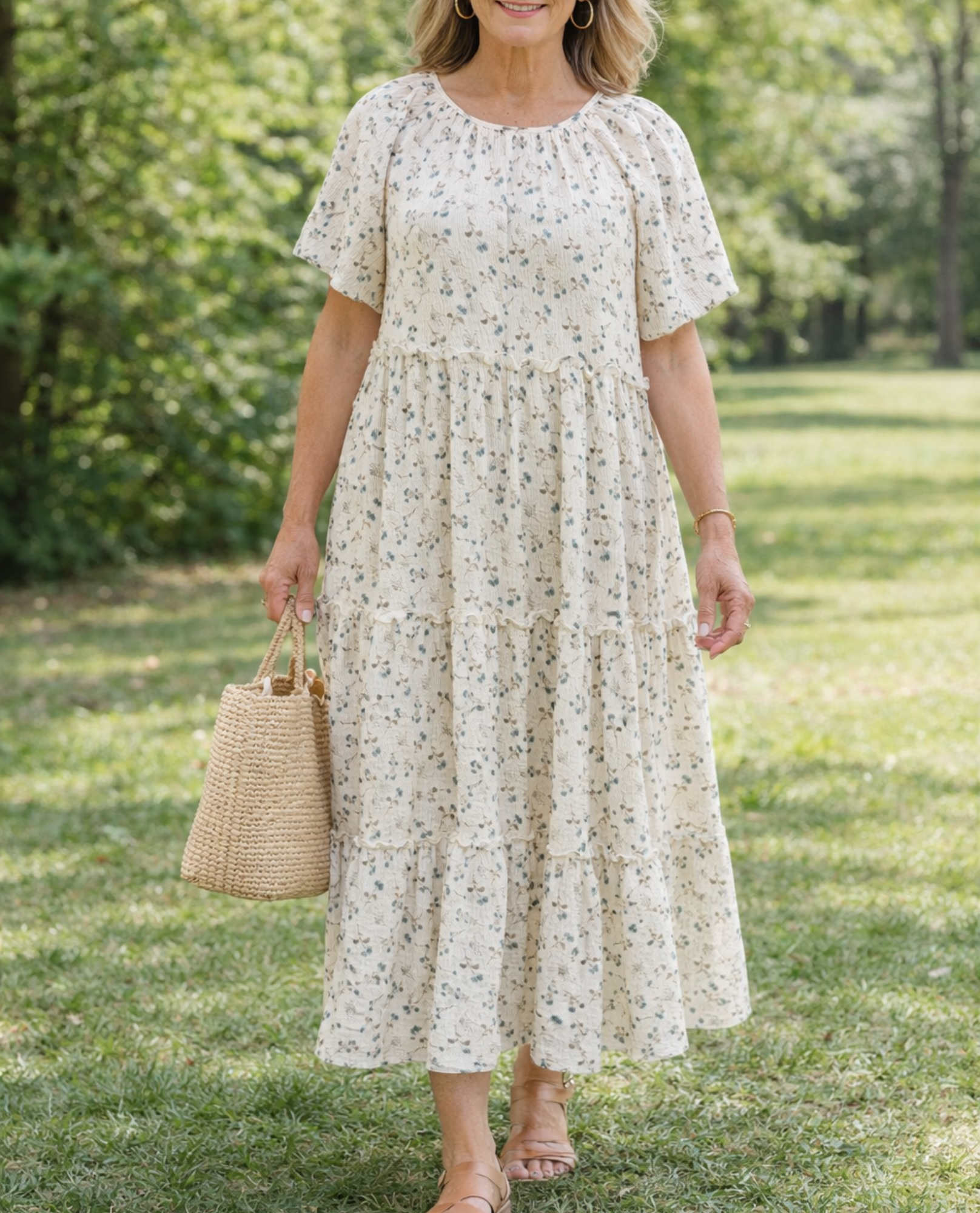 mikarose dresses MIKAROSE MDS20210421 SERENA TIERED FLORAL DRESS