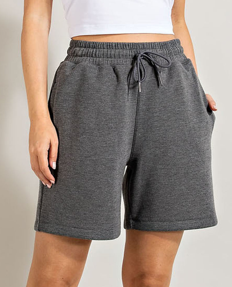 RAE MODE P6210 PONTI SHORT PANT WITH SIDE POCKET CHARCOAL