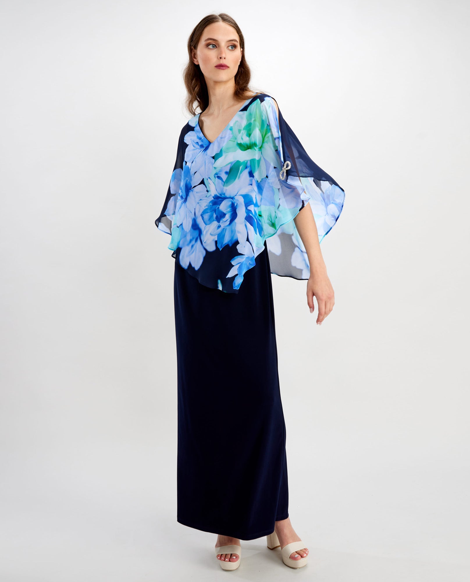 Frank Lyman Embossed Overlay Dress main image 0