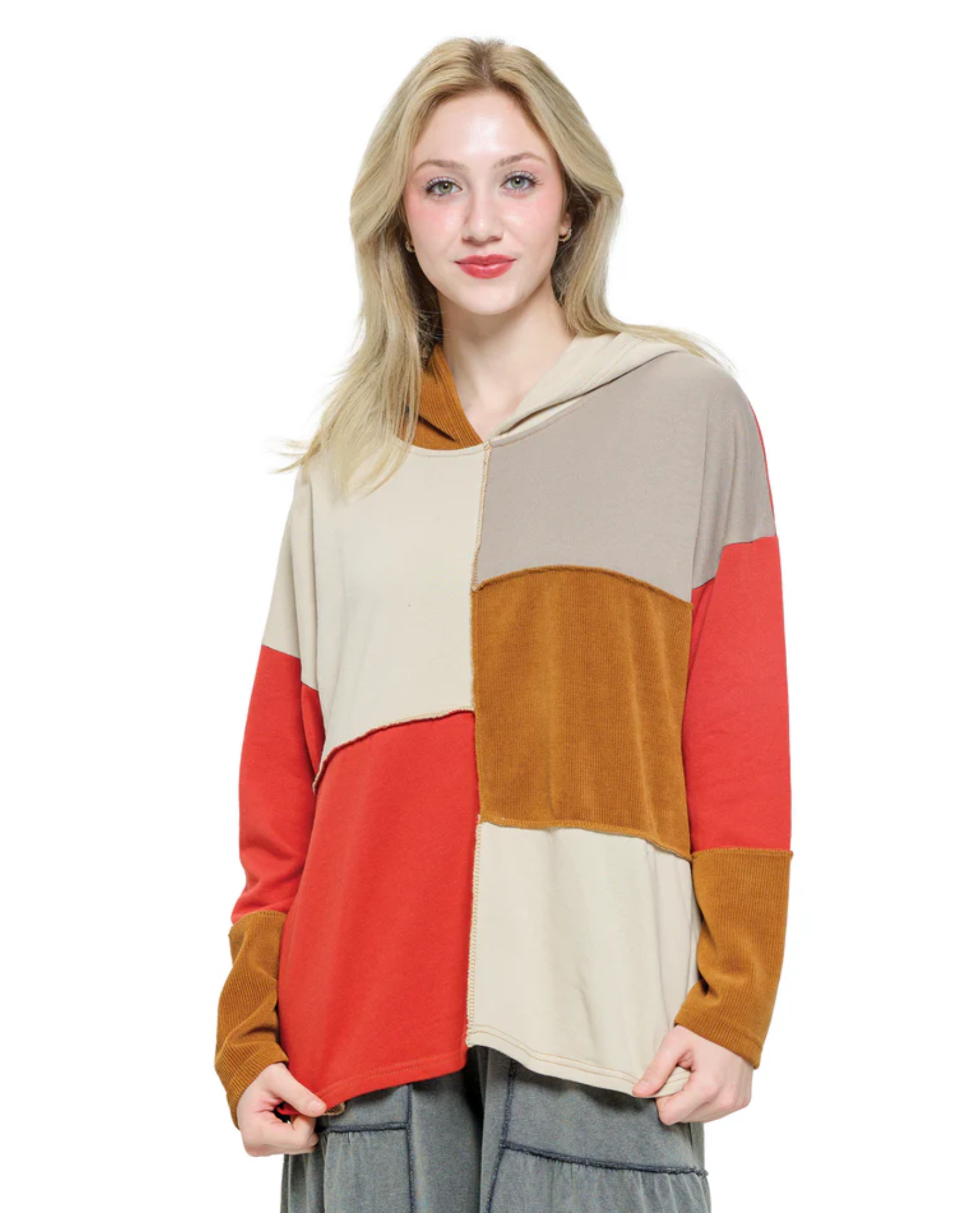 YAK & YETI 24611 BOHO PATCHWORK HOODIE