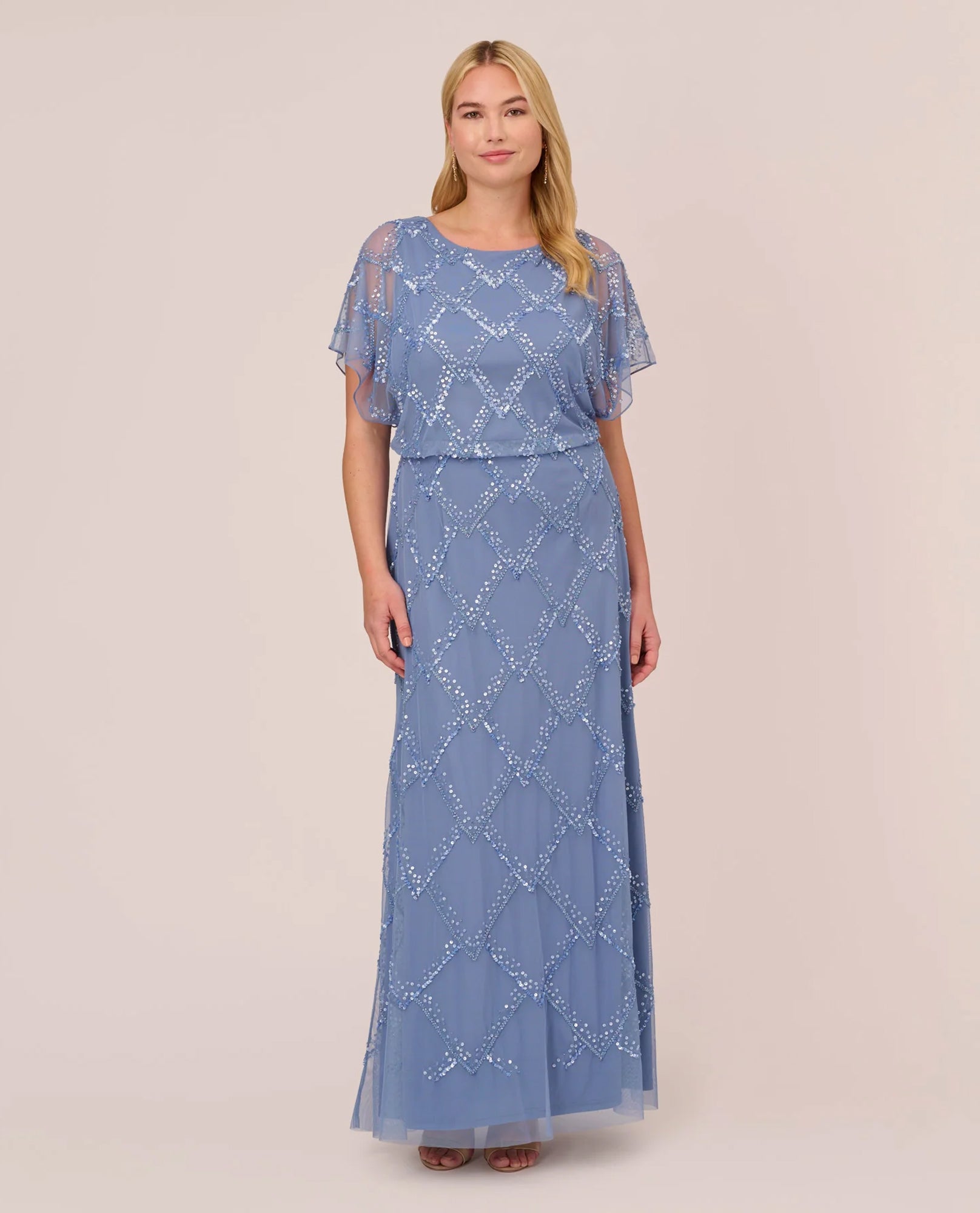 ADRIANNA PAPELL AP1E209547 WOMEN'S BEADED BLOUSON GOWN ADRIANNA PAPELL AP1E209547 WOMEN'S BEADED BLOUSON GOWN