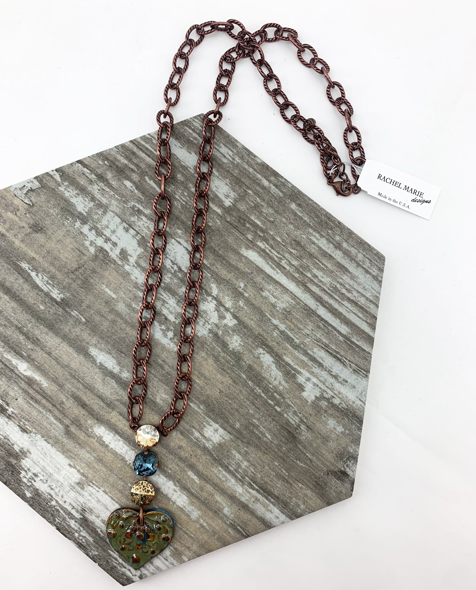 Rachel Marie Designs Jewelry Cassandra Long Ceramic Heart Necklace