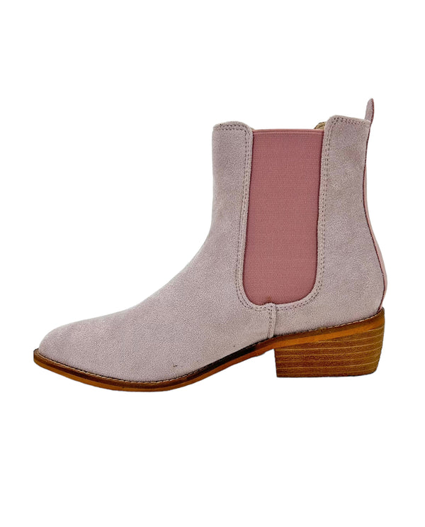 CHASE ALMOND SHAPE TOE SUEDE BOOTIE MAUVE