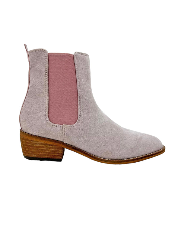 CHASE ALMOND SHAPE TOE SUEDE BOOTIE MAUVE