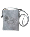 USA LASER CUT CROSS BODY BAG HG178 grey