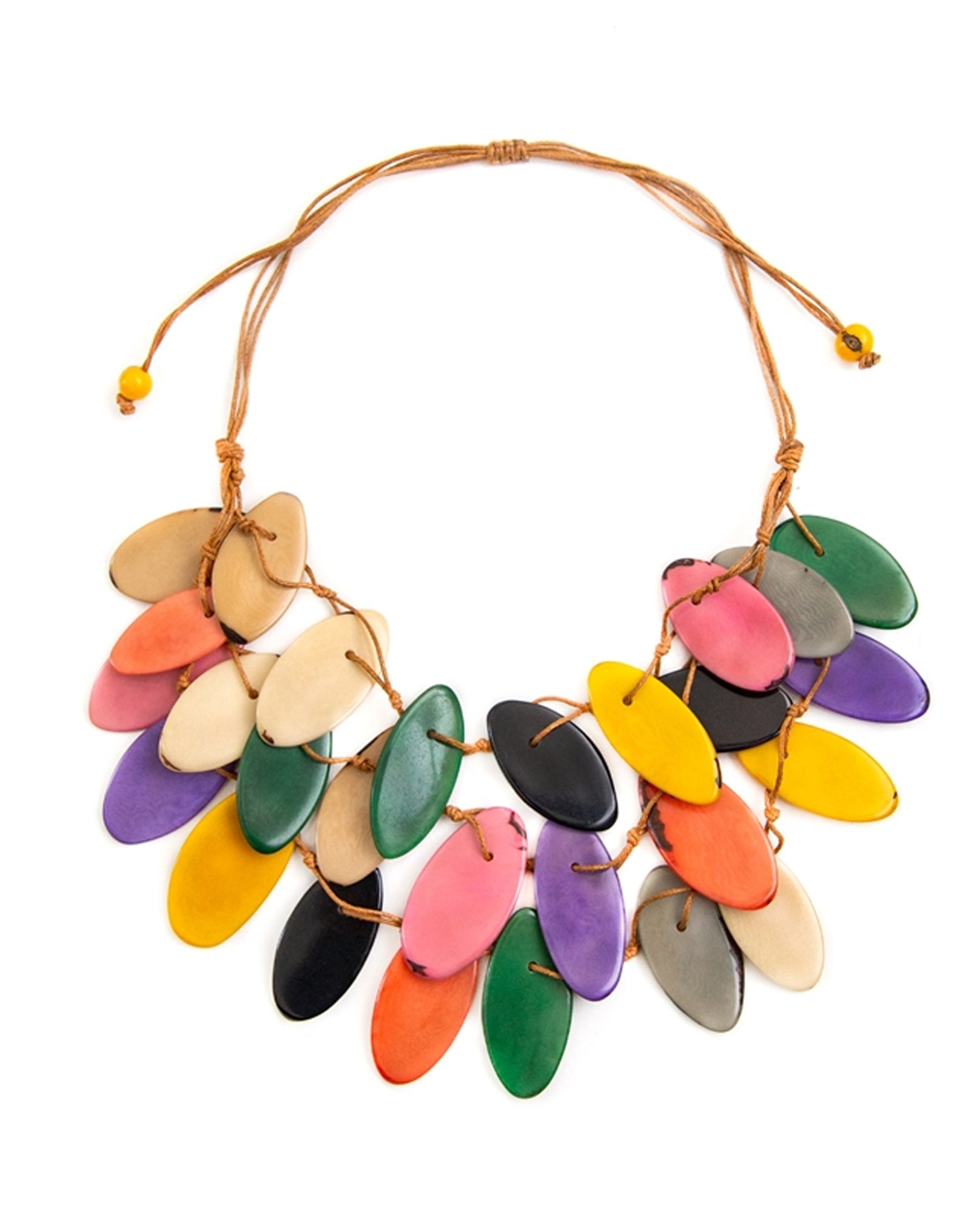 Organic Tagua SC1703 NICI Necklace Triple Strand Tagua Chip Necklace