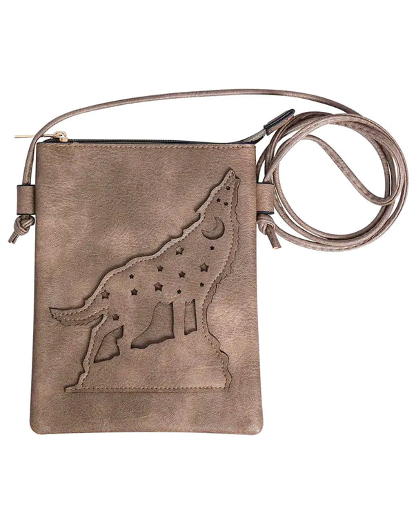 WOLF LASER CUT CROSS BODY BAG HG253 taupe 