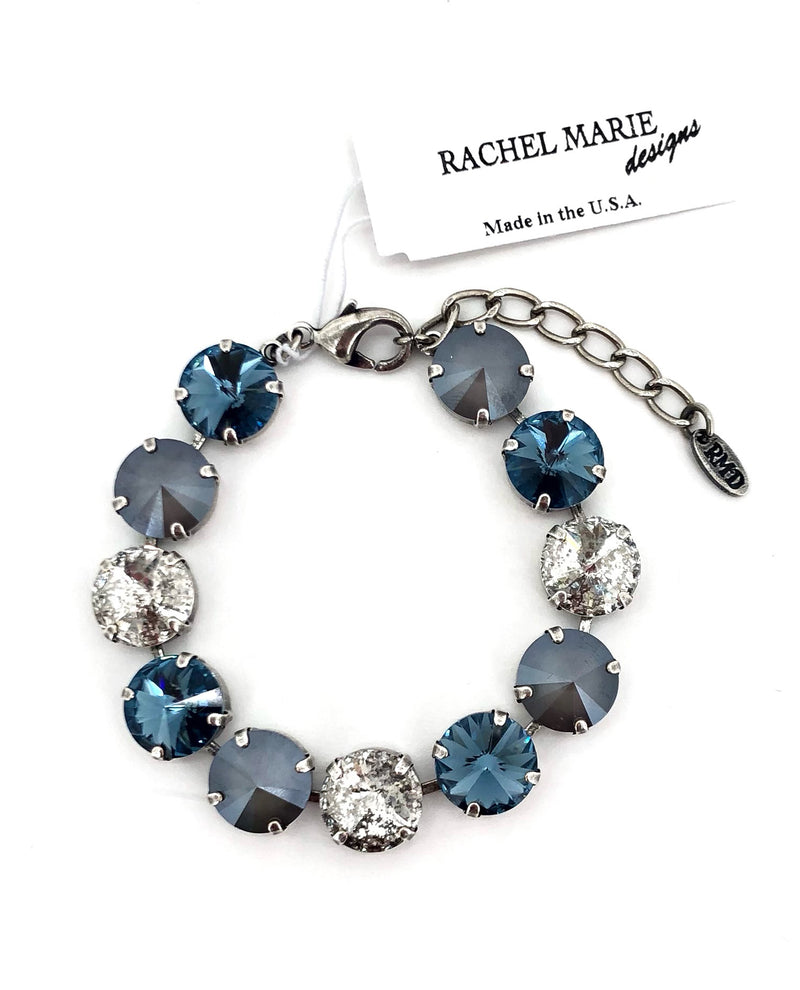 Rachel Marie Designs Jaden 12mm Rivoli Bracelet Blue Shade