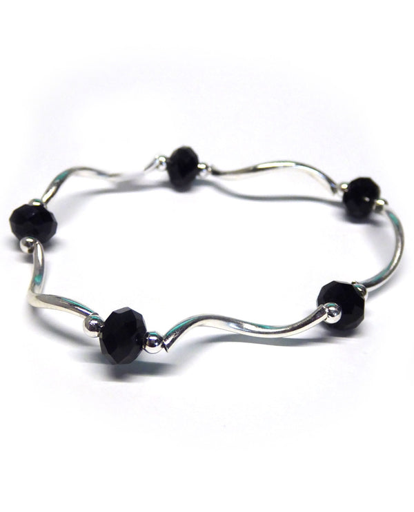 My Fun Colors 101 Black Crystal Stretch Bracelet