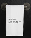 Second Nature By Hand TWL318 I'm Not Bossy Towel white cotton kitchen towel