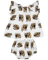 Milk Barn 14096 Bamboo Raccoon Dress & Bloomer Set