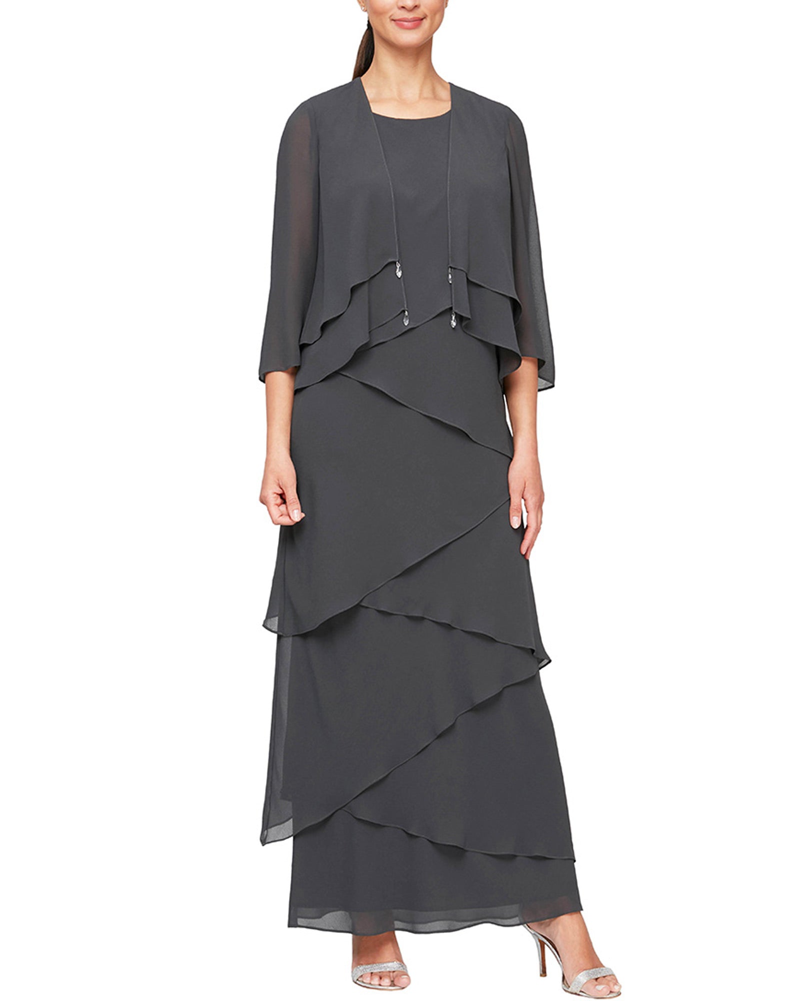Alex Evening 8192001 Asymmetrical Tiered With Jacket | Mother Of The Bride Dress Alex Evening 8192001 Asymmetrical Tiered With Jacket | Mother Of The Bride Dress