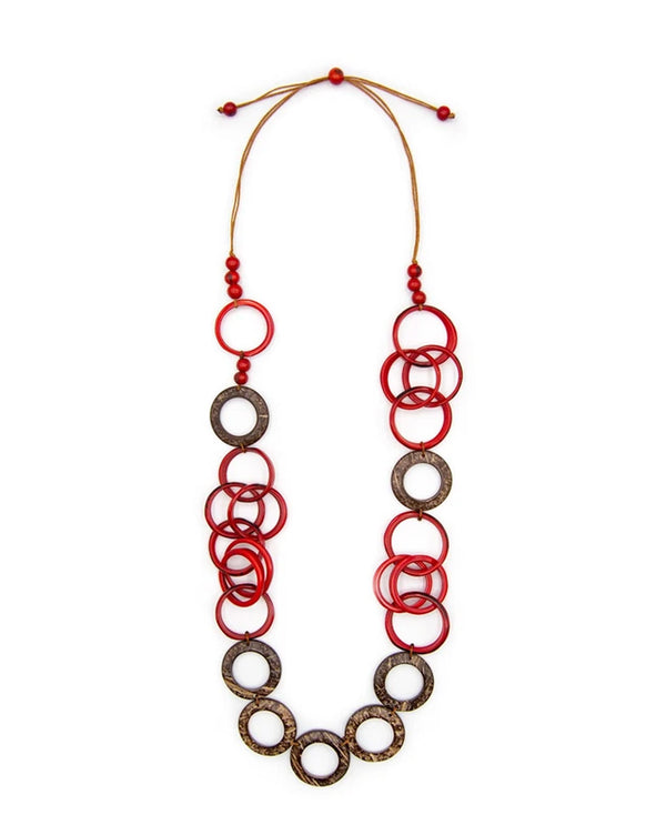 Tagua LC170 Cynthia Necklace Red