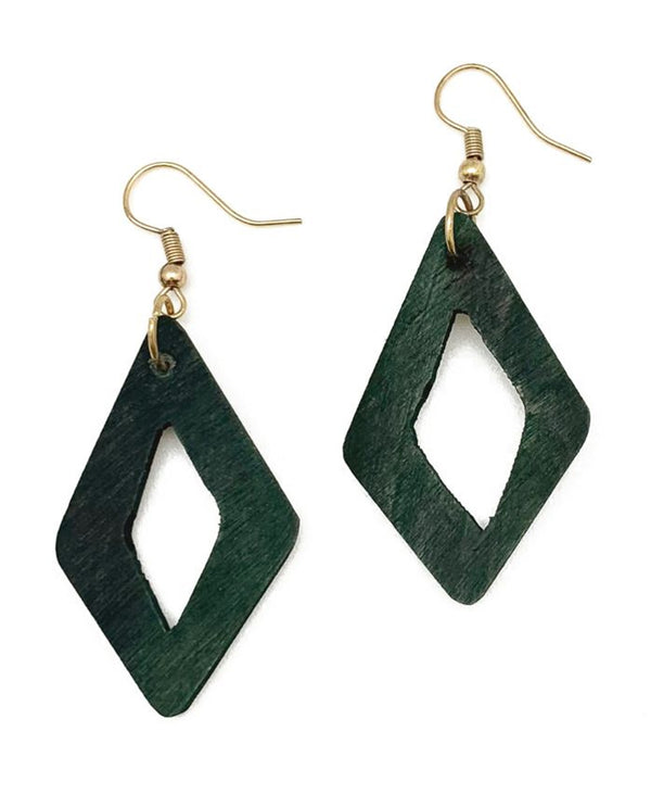 Omala Open Diamond Earrings - Green E1763E2