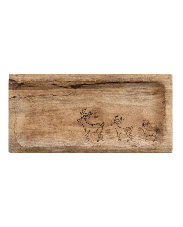 Wood Deer Engraved Tray/Board XM9581