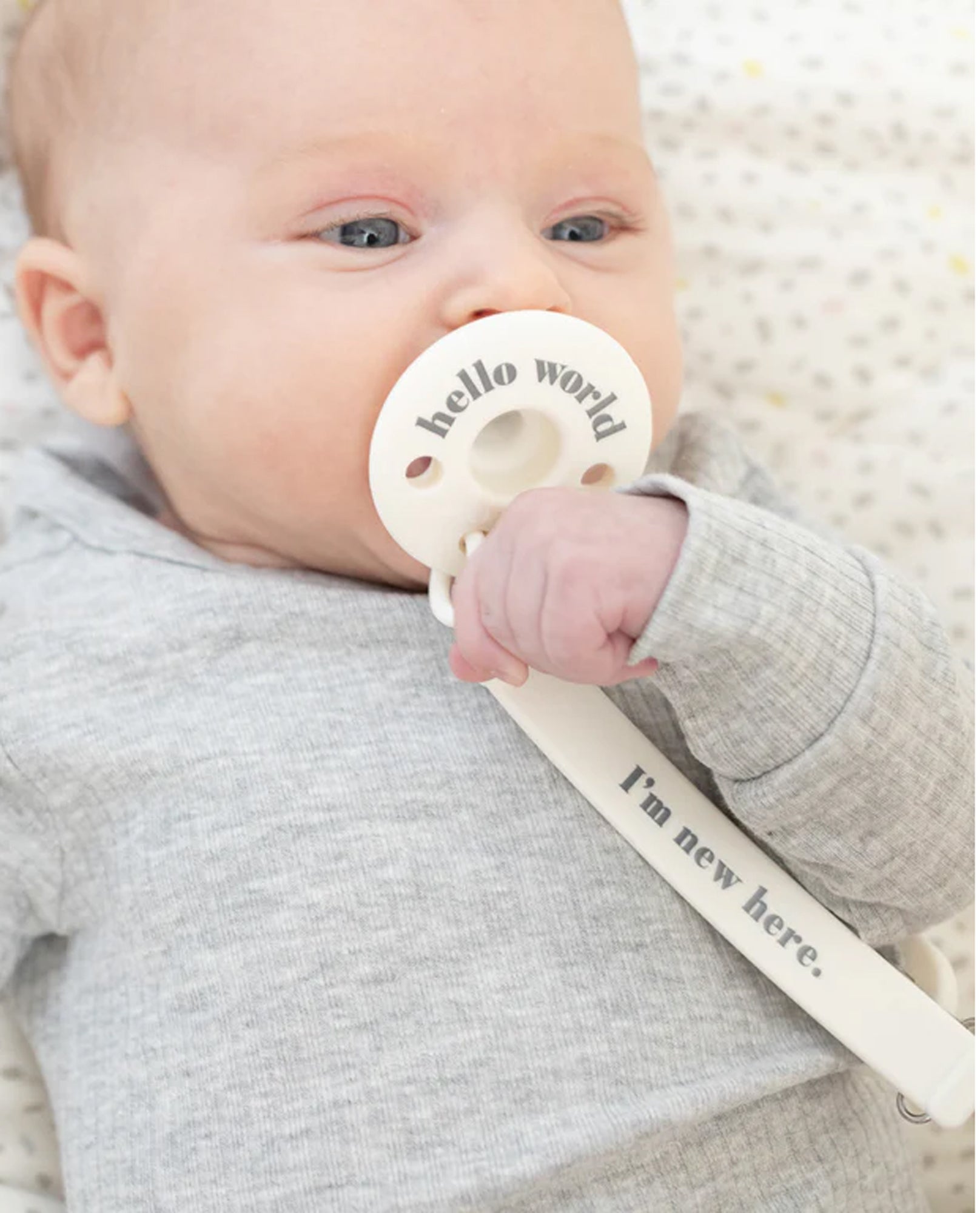 Bella Tunno SPC02 New Here Pacifier Clip The Clothing Cove