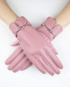 Faux Leather Chain Link Glove GL12335 Pink