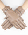 Faux Leather Chain Link Glove GL12335 Khaki