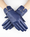 Faux Leather Chain Link Glove GL12335 Navy
