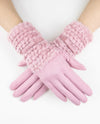 Faux Fur & Ribbon Glove GL12329 Dusty Rose