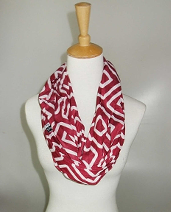65388-CF Pocket Scarf Maroon and White