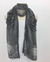 Grey Frilly Lace Scarf