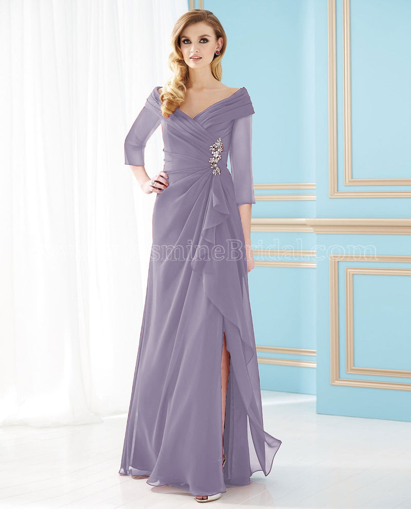 Jade Jasmine J155052 Portrait Neckline Dress with Sleeves