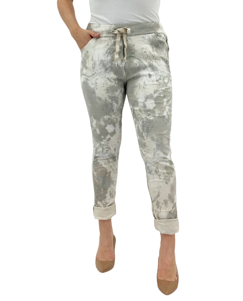 MADE IN ITALY 6770 PRINT PANT BEIGE