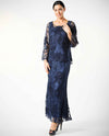 Soulmates D1104 Three Piece Crocheted Set navy mother of the bride dress set
