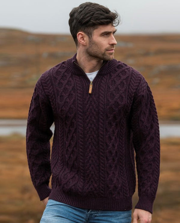 Donegal Half Zip Sweater X4295 Damson