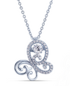 01908 STERLING CZ DANCING STONE BUTTERFLY PENDANT NECKLACE
