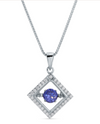 03986 STERLING CZ DANCING STONE PENDANT NECKLACE