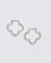 PERIWINKLE SILVER HINGED CLOVERS EARRING 8120197