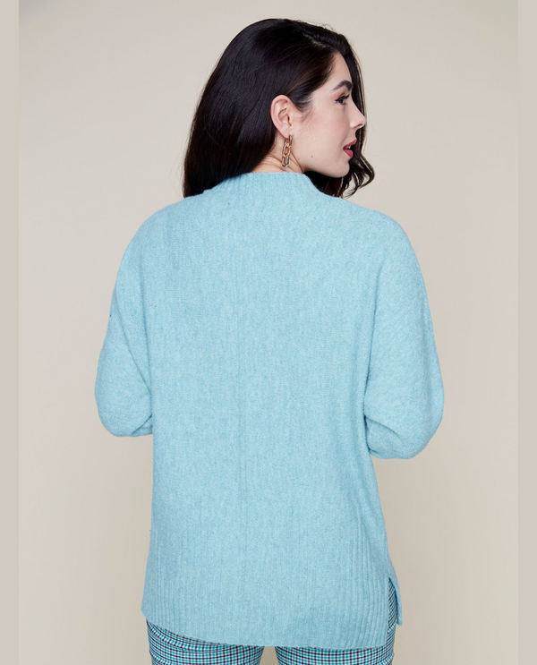 RENUAR R6906 KNIT SWEATER HEATHER TEAL