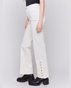 CHARLIE B C5549/677B FLARE PANT WITH BUTTONS NATURAL 