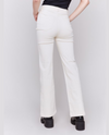 CHARLIE B C5549/677B FLARE PANT WITH BUTTONS NATURAL 