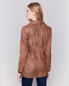 CHARLIE B C6270R/869A LONG FAUX SUEDE MOTO JACKET TRUFFLE