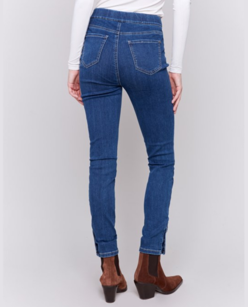 CHARLIE B C5302X/431A 3 SNAP DENIM PANT INDIGO