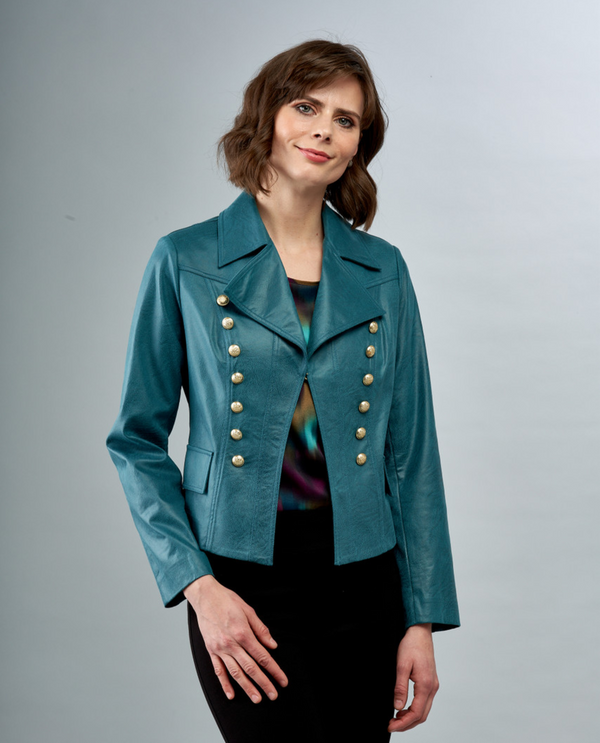 INSIGHT BCJ5726CA VEGAN LEATHER JACKET teal