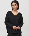 JOSEPH RIBKOFF 244921 SPARKLE SCOOP NECK SWEATER black