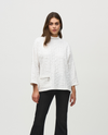 JOSEPH RIBKOFF 244104 JACQUARD KNIT TOP OFF WHITE