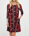 ACCENT DR10526 SNOWFLAKE DRESS  BLACK MULTI