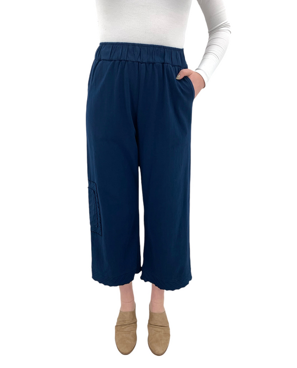 FOCUS FASHION CS386 FLOOD PANT WITH POCKET NAVY
